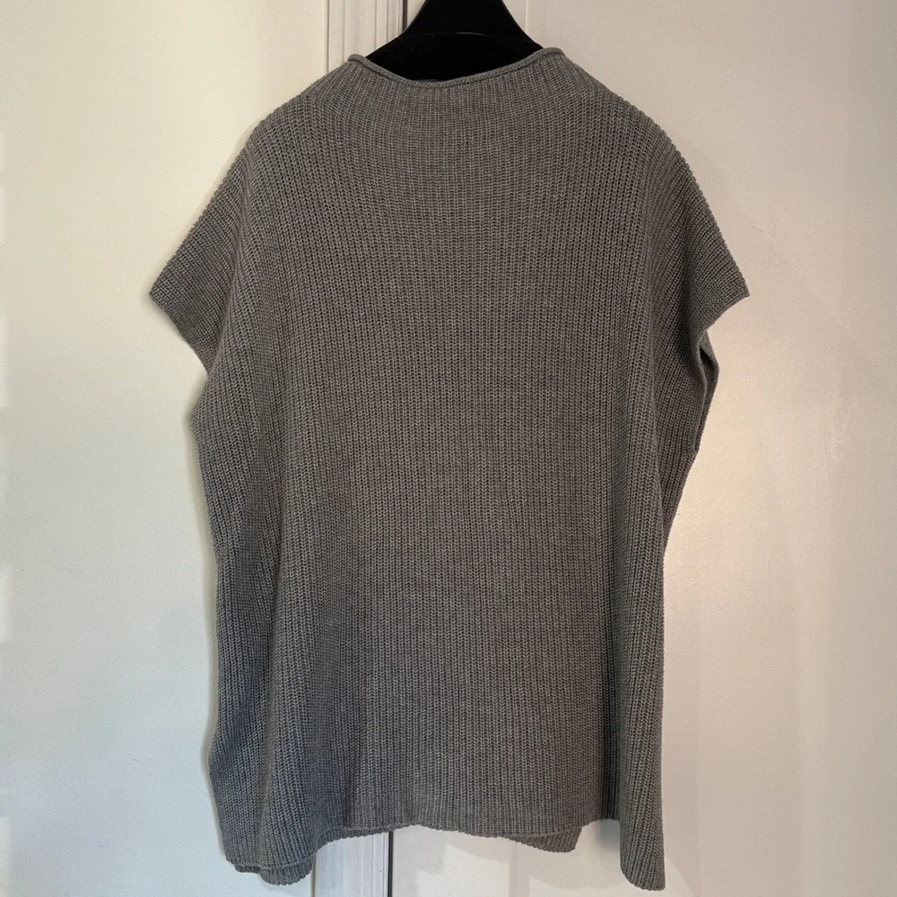 Eileen Fisher Grey Cotton Knit Pullover sweater, L - Picture 4 of 6